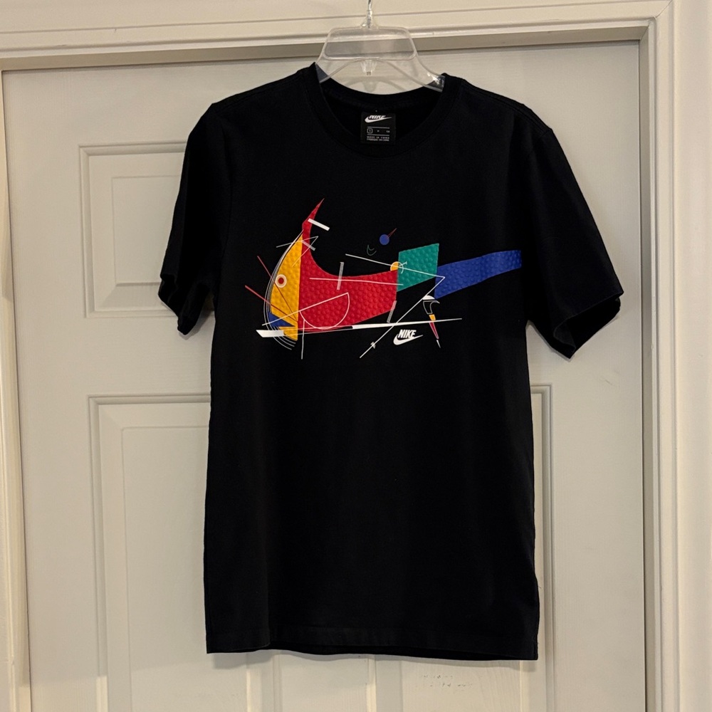 Nike Black Tee with Vibrant Abstract Design